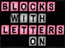 Block with letters on